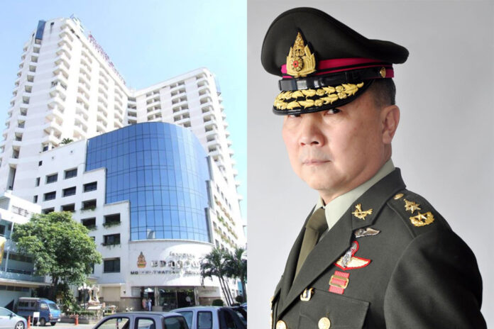 Maj. Gen. Rienthong Nanna, right, and Mongkutwattana Hospital.