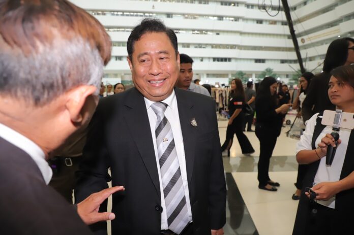 Natthaporn Toprayoon speaks to reporters on Jan. 21, 2020.