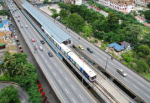 BTS Again Floats Plan to Close, Rebuild Saphan Taksin Station A birds-eye view of BTS Saphan Taksin station.