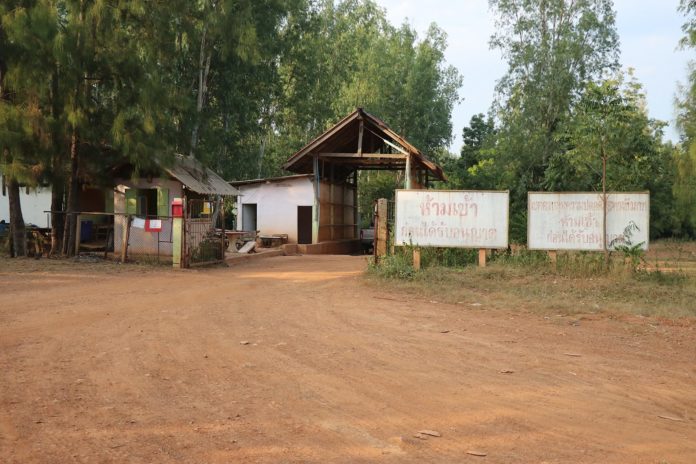 The entrance of a poultry farm in Ratchaburi province owned by Parina Kraikup.