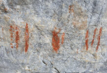 Gov’t Denies Trading Prehistoric Cave Paintings for Mines One of the paintings found at Khao Yala archaeological site. It is believed to be a tally mark.
