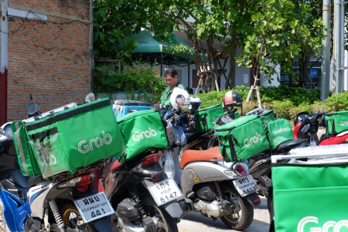 A Grab deliveryman on March 25, 2020 at The Marketplace Nanglinchee.