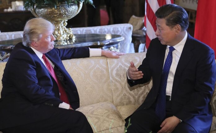 Xi Jinping meets with his U.S. counterpart Donald Trump in the latter's Florida resort of Mar-a-Lago in the United States, April 6, 2017. (Xinhua File Photo/Lan Hongguang)