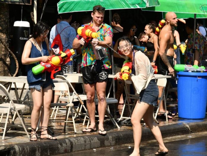 A file photo of Songkran on Khaosan Road in 2019.