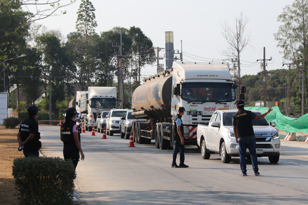 A checkpoint in Phuket province.