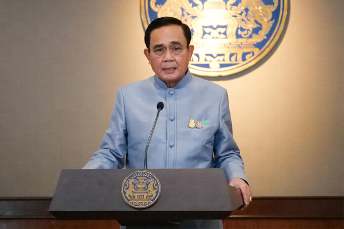 Prime Minister Prayut Chan-o-cha after the Cabinet meeting on April 15, 2020.