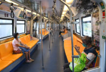 Public Transport, Food Delivery Adjust Service Hours For Curfew A file photo of a nearly empty BTS carriage.