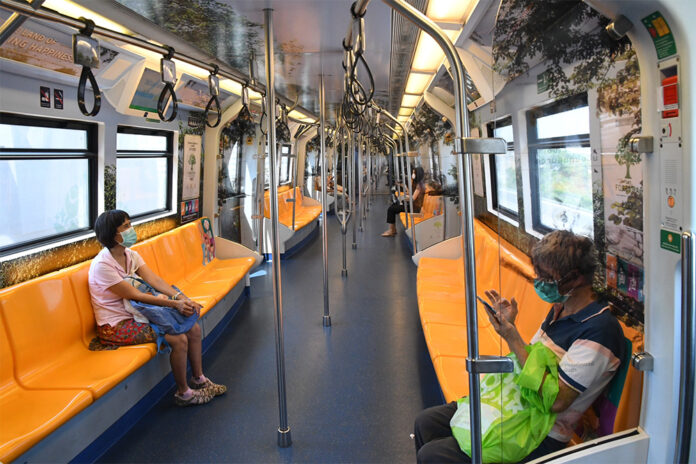 A file photo of a nearly empty BTS carriage.
