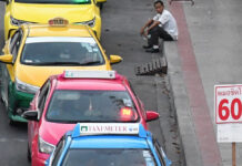 Bangkok Taxi Driver Named as Latest COVID-19 Fatality A file photo of taxis in Bangkok.
