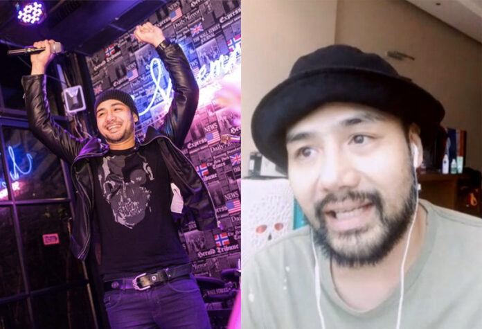 Left: Parinyar Narksiri. Right, Parinya in a call with Khaosod.