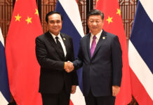 HealthMin Proposes Removing China From Pandemic List Prime Minister Prayut Chan-o-cha and Chinese president Xi Jinping during BRICS Summit in Xiamen, China on Sept. 5, 2017.