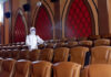Spas, Gyms, Cinemas Among Venues To Be Shut in Bangkok A worker disinfects cinema seats in Bangkok.