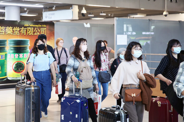 A file photo of people arriving at Suvarnabhumi Airport.