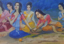 Temple Ordered to Repaint Mural Depicting Meme Celeb In this photo of a mural at Wat Nong Tao in Uthai Thani province taken on June 1, 2020, internet celebrity Sitang Buathong is depicted pointing at an orange, resembling her famous punchline.