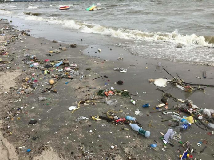 A photo of Bang Saen Beach posted on July 3, 2020. Photo: Narongchai Khunplome / Facebook
