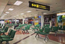 Tourism Minister Wants to Revive Coronavirus ‘Travel Bubble’ Empty seats at Chiang Mai Airport.