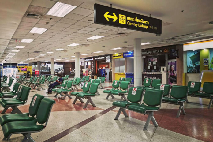 Empty seats at Chiang Mai Airport.