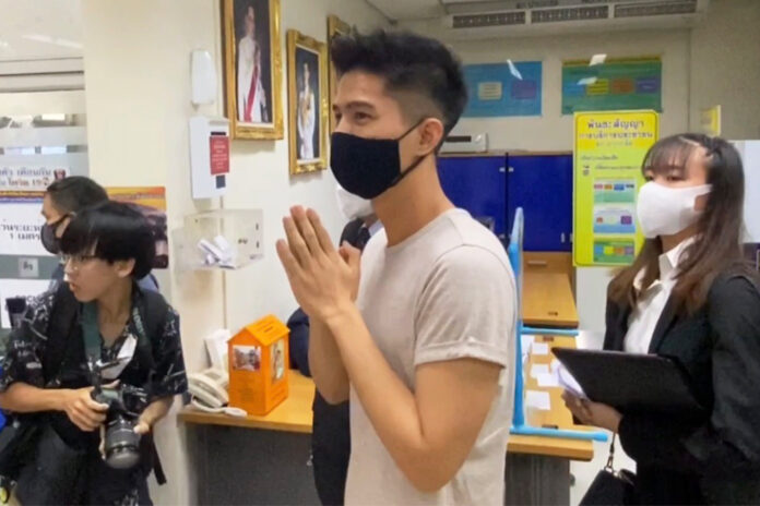 Sean Buranahiran at Pak Kret Police Station on July 21, 2020. Sean Buranahiran at Pak Kret Police Station on July 21, 2020.