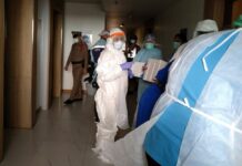 Gov’t Apologizes, Discloses Venues Visited by Infected Egyptian Health workers on July 14, 2020, inspect the hotel in Rayong province where the Egyptian airman who tested positive for the coronavirus was accommodated.