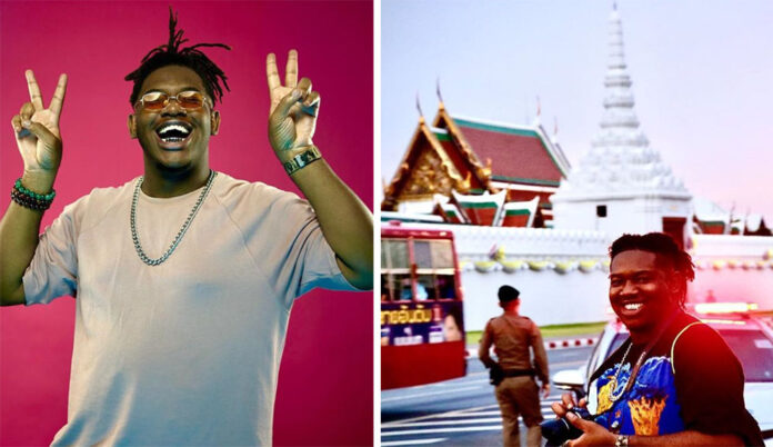 Left: Junior in “Banyen” music video. Photo: YouTube / The Black Kid Right: Junior at the Grand Palace in Bangkok. Photo: Opalcrazy / Instagram