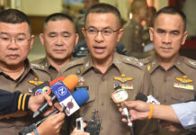 Royal Aide Named as Next Police Commissioner A file photo of Gen. Suwat Chaengyodsuk, center.