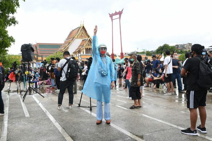 An anti-government protest on Aug. 23, 2020. An anti-government protest on Aug. 23, 2020.