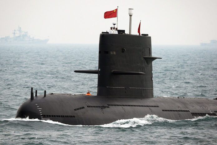 A file photo of a China's People's Liberation Army Navy submarine. A file photo of a China's People's Liberation Army Navy submarine.