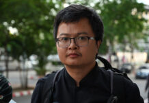 Arnon Arrested, Again, for Leading Reform Protest Arnon Nampha at the Criminal Court on Aug. 19, 2020.