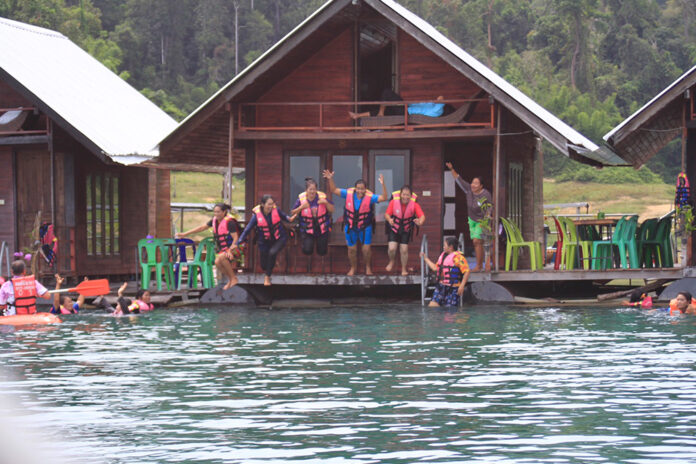 Tourists at Khao Sok National Park in Surat Thani province on Sept. 3, 2020.
