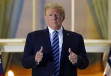 Trump, Still Infectious, Back at White House — Without Mask