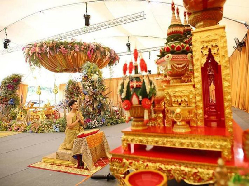 Teerachai during his ordination ceremony at Charoentham Temple in Yala province.