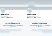 Twitter Briefly Suspended Anti-Gov’t Accounts Without Explanation A screenshot of the suspension notice on Twitter taken on Oct. 6, 2020.