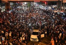 No Suspects Yet in Firecracker Attack on Anti-Gov’t Protest Protesters rally at Tha Phra Intersection in Bangkok on Nov. 2, 2020.