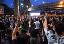 Rift Grows Between Activists Over Guard Misconduct at Protest Anti-government protest at Lat Phrao Intersection on Dec. 2, 2020.