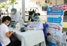 Coronavirus Patients Say BMA Misprinted Their Travel Timelines A file photo of coronavirus test at a hospital in Chiang Mai province.