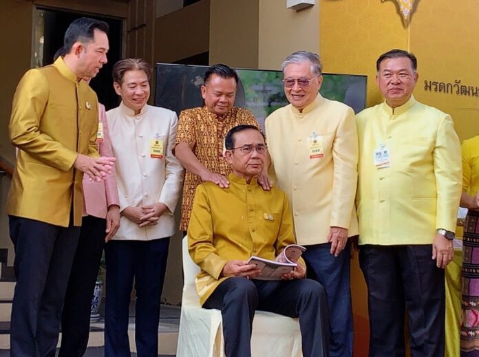 PM Prayut Chan-o-cha receives a shoulder massage at Government House on Dec. 17, 2019, during an event to promote traditional Thai massage.