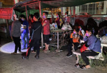 2 Men Charged for Dumping Migrant Workers on Roadside A group of migrant workers left abandoned in front of a factory in Samut Prakan province on Dec. 22, 2020.