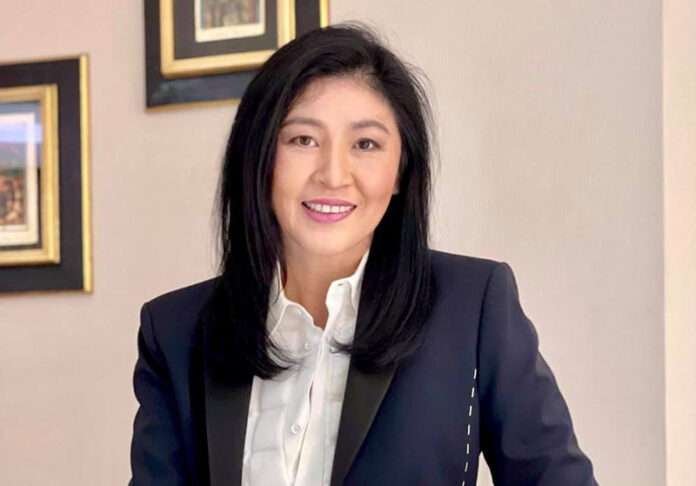 Yingluck Shinawatra in a photo posted to her Facebook on International Women's Day 2021.