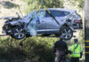 Tiger Woods Was Driving More Than 80 Mph When He Crashed SUV FILE - In this Feb. 23, 2021, file photo, a crane is used to lift a vehicle following a rollover accident involving golfer Tiger Woods, in the Rancho Palos Verdes suburb of Los Angeles. Photo: Ringo H.W. Chiu / AP File