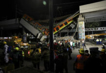 Mexico City Metro Overpass Collapses Onto Road; 23 Dead Mexico City's subway cars lay at an angle after a section of Line 12 of the subway collapsed in Mexico City, Tuesday, May 4, 2021. Photo: Marco Ugarte / AP