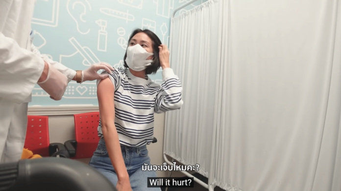 A screenshot of Mint's video shows her getting vaccinated at a CVS Pharmacy in New York City. Image: I Roam Alone / YouTube A screenshot of Mint's video shows her getting vaccinated at a CVS Pharmacy in New York City. Image: I Roam Alone / YouTube
