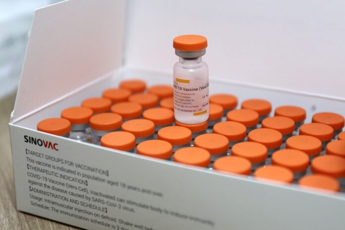 A file photo of Sinovac vaccine vials. A file photo of Sinovac vaccine vials.