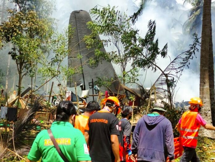 CORRECTION Philippines Military Plance Crash