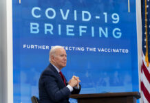 Supreme Court Halts COVID-19 Vaccine Rule for US Businesses FILE - President Joe Biden meets with the White House COVID-19 Response Team on the latest developments related to the Omicron variant in the South Court Auditorium in the Eisenhower Executive Office Building on the White House Campus in Washington, Tuesday, Jan. 4, 2022. Photo: Andrew Harnik / AP File