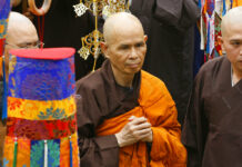 Influential Zen Buddhist Monk Thich Nhat Hanh Dies at 95 FILE - Vietnamese Zen master Thich Nhat Hanh, center, arrives for a great chanting ceremony at Vinh Nghiem Pagoda in Ho Chi Minh City, Vietnam on March 16, 2007. Photo: AP File