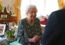 Queen Elizabeth II Tests Positive for COVID FILE - Queen Elizabeth II speaks during an audience at Windsor Castle where she met the incoming and outgoing Defence Service Secretaries, Wednesday Feb. 16, 2022. Photo: Steve Parsons / Pool via AP File