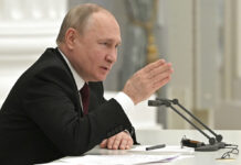 Putin Weighs His Next Move After Recognizing Ukraine Rebels Russian President Vladimir Putin chairs a Security Council meeting in Moscow, Russia, Monday, Feb. 21, 2022. Photo: Sputnik / Kremlin Pool Photo via AP