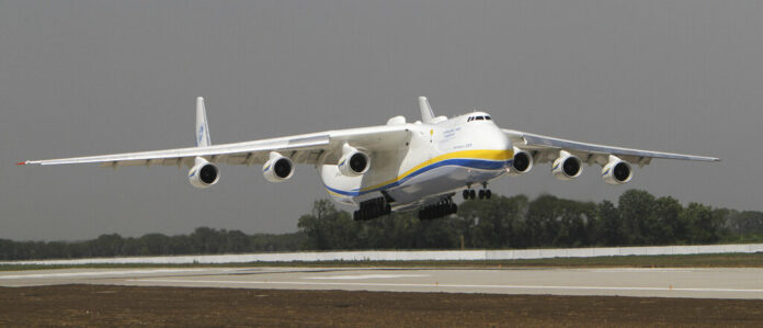 FILE - The Ukrainian Antonov-225 Mriya (Dream), the world's heaviest and largest aircraft, makes a test landing at the new runway at the airport in Donetsk, Ukraine on July 26, 2011. Photo: Sergey Vaganov / AP File