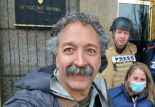 Two Fox Journalists Killed in Ukraine, Underscoring Dangers This image released by Fox News Channel shows cameraman Pierre Zakrzewski while on assignment with colleagues, Fox News correspondent Steve Harrigan and Jerusalem-based senior producer Yonat Friling, background right, in Kyiv. Zakrzewski was killed in Ukraine on Monday, March 14, 2022, when the vehicle he was traveling in was struck by incoming fire. Photo: Pierre Zakrzewski / Fox News via AP
