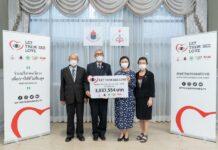 CP and True present 3.9 million Baht of donation made by customers through “Let Them See Love 2021” project to Thai Red Cross Society